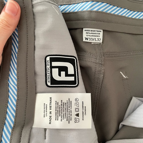 FootJoy Performance Golf Pants | Mens W 33 / L 32 | Grey - Picture 8 of 8
